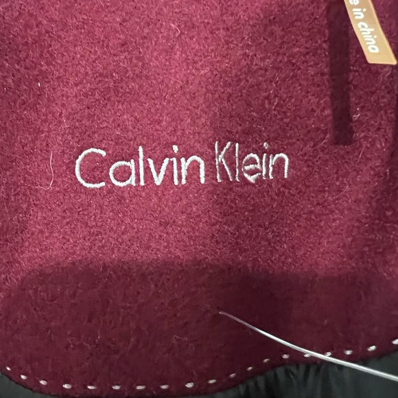 Calvin Klein NWOT Elegant Women's Wine Wool Blend Coat Military Inspired size M - Picture 3 of 7